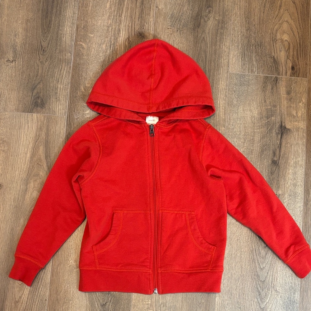 Hanna Andersson Red Kids French Terry Hoodie